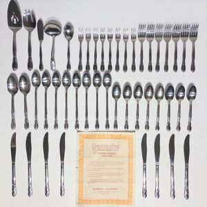 VTG Superior Stainless USA Chapel Hill Flatware Set 46 Pcs Original Certificate